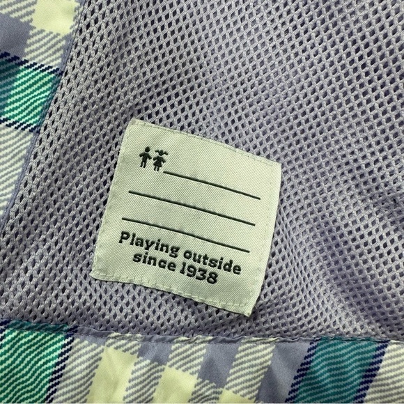 Columbia Girls Jacket Large Hooded Plaid Windbreaker Raincoat Rain - Picture 12 of 13